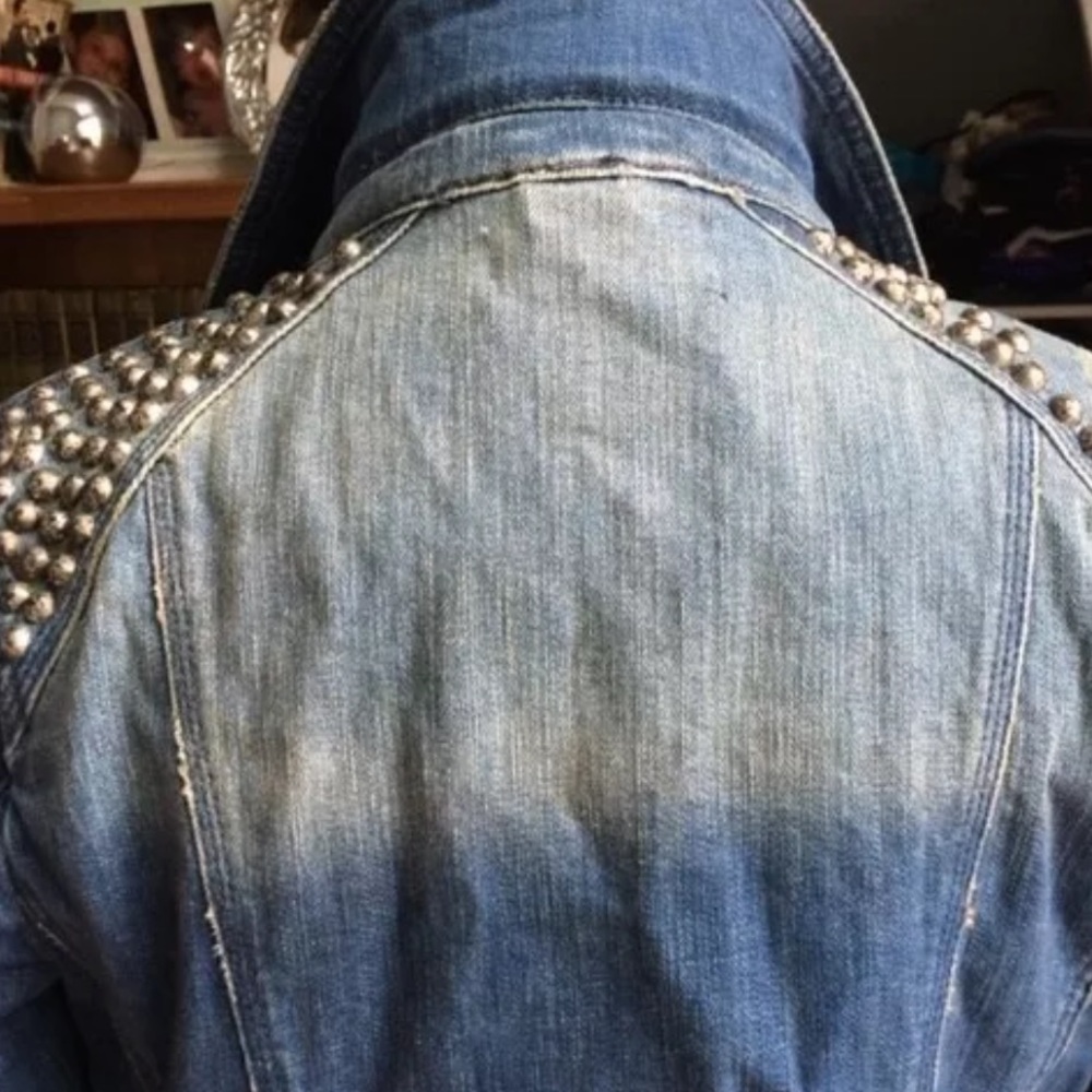 MOTO by Topshop Studded Sequin Denim Jacket - Picture 5 of 8